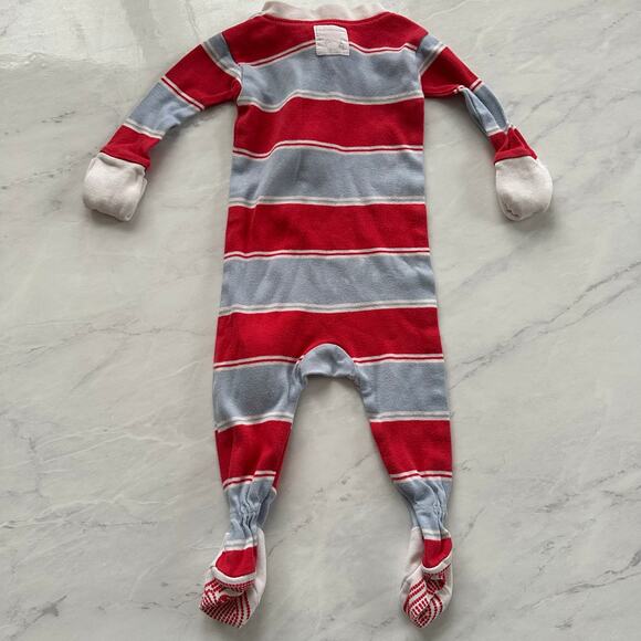 Burt’s Bees chunky striped sleeper 0-3 months blue red footed boys hand covers - Picture 8 of 8